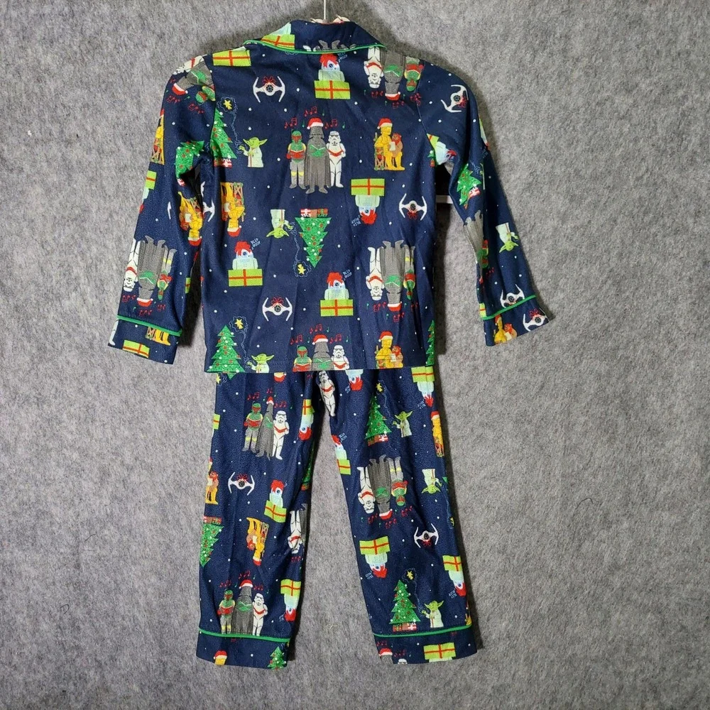 Star Wars Christmas Pajamas Set Kid Xs Fleece Button Top Pant Bubba Trooper Yoda